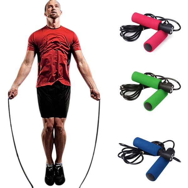 

jump ropes aerobic exercise skipping rope adjustable bearing speed fitness slimming comfort metal foam handle 2.5