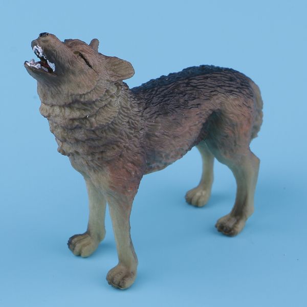 

woodlands timber wolf (howling) toy figure - authentic hand painted model