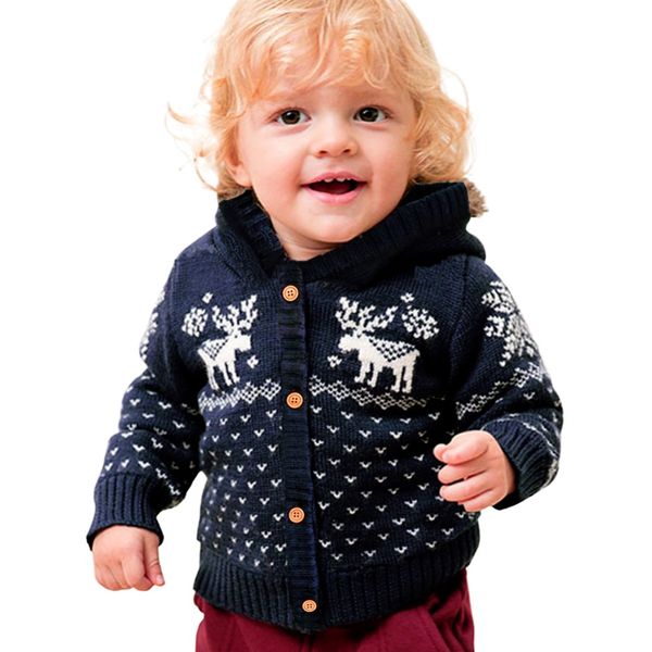 

newborn baby knitted sweaters boy girls girl santas clothing sweater kids winter clothes baby christmas pgraph clothes 0-24m, Blue