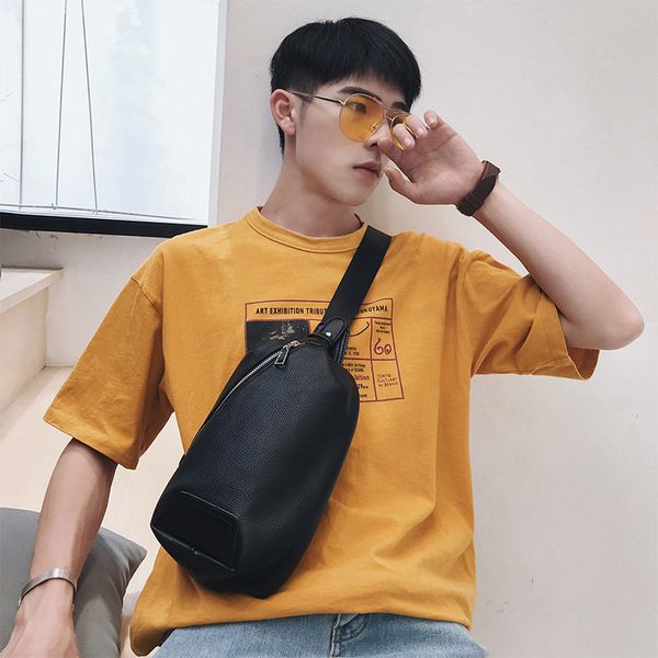 

new vertical breast bag for men korean version cross-body bag for men pu leather breast cross-body women casual