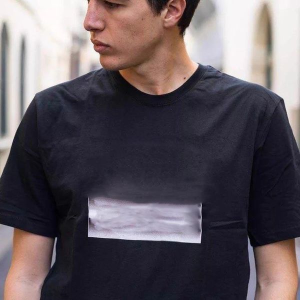 

18ss sp-tn big logo сцепка high texture металл печати пара с коротким рукавом футболка мужчина и женщина лучшие качества summer tee m ~ xl h, White;black