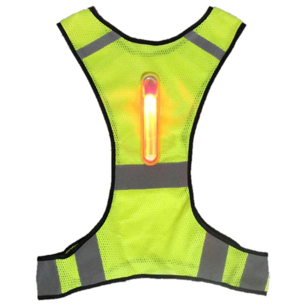 

led reflective sport vest orange vest working clothes for outdoor safety of running cycling hiking, Black