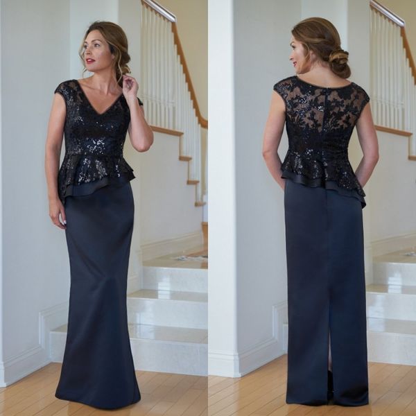 

2019 jasmine mother of the bride dresses v neck lace sequins elegant evening gowns formal wedding guest mother's dresses vestidos de no, Black;red