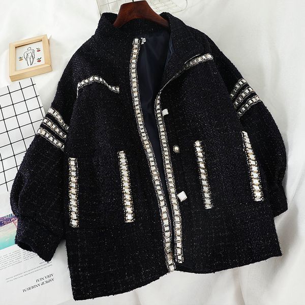 

2019 new fashion women's clothing pocket coat woman coats winter, Black