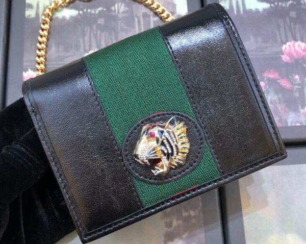 

5a 573790 19cm rajah chain card case short wallet,tiger head,come with dust bag box,ing, Red;black