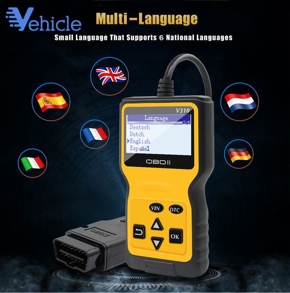 

code reader scanner multi-language v310 check engine fault car speed probe diagnostic tool v310 code scanner obd2 scann