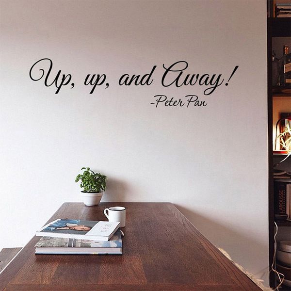 Peter Pan Wall Sticker Quotes Diy Vinyl Up Up And Away Wall Art