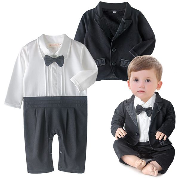 

new 2018 spring baby clothes baby gentleman long sleeves clothes kids wear boys romper boys clothing sets 8sets/lot sell, White