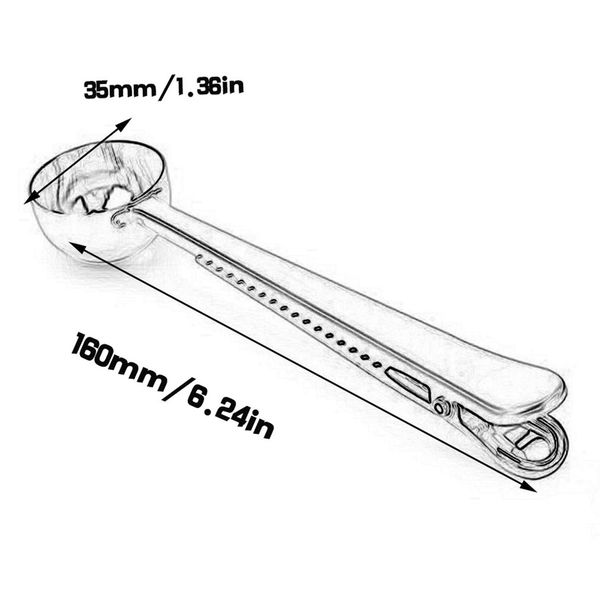 

кофе чай измерение совок ложка кухонные принадлежности молотый кофе инструменты из нержавеющей стали кофе scoop с зажимом другие инструменты