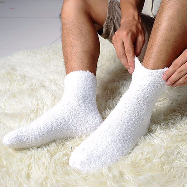 

men's socks 7 colors extremely cozy cashmere socks men women winter warm sleep bed floor home fluffy, Black