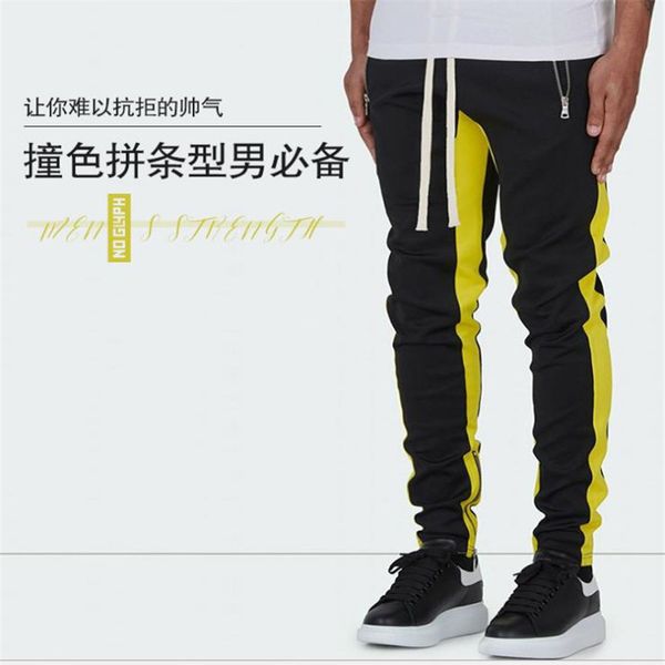 

partner summer pants casual sports zipper fitness running man men's, Black