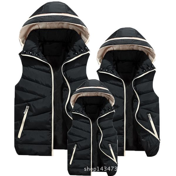 

2018 new pure color vest parent-child leisure coat comfort and warmth winter fashion jacket male and female general-purpose vest, White