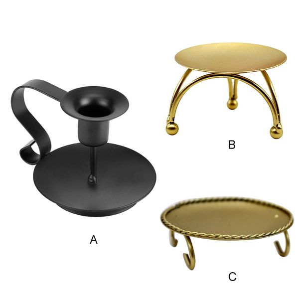 

geometric & round candle holder household iron candle holder round table golden candlestick for party wedding ornament