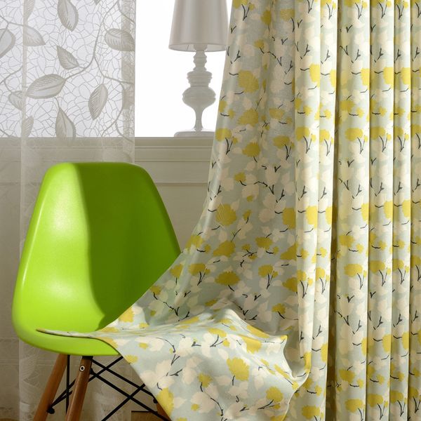 

modern curtains for livingdining room bedrooms pastoral american style curtains polyester-cotton printed blackout tulle