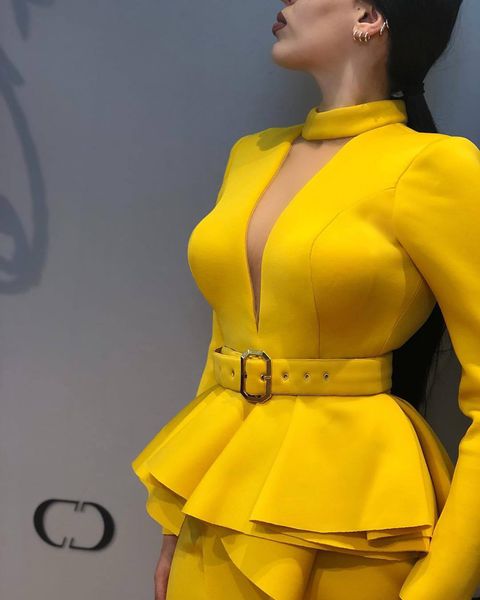 

lady женщин 2019 новых длинными рукавами пространство слой марли v-образный вырез работа щелевой платье офис леди женщина платье, White;black