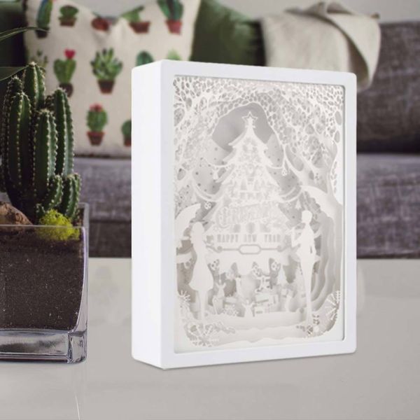 

romantic paper carving lights deskdecoration night light atmosphere 3d led usb charging line gifts carved decor lamp