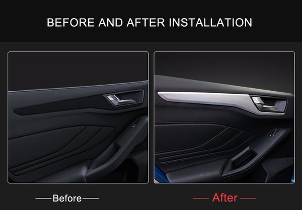

car styling accessories 4pcs abs plastic interior side door decoration strips cover trim for ford focus 2019 2020