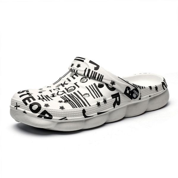 

new men's sandals summer hole shoes breathable casual outdoor non-slip beach slippers fashion walking shoes crocse men sandals, Black