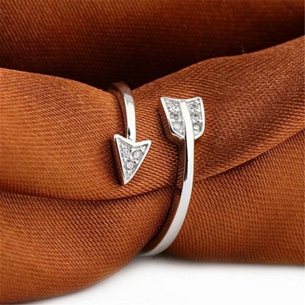 

стрелка разомкнутых колец summner бич кристалл rhinestone кольца для женщин день регулируемого обручальных женского перстень ювелирных издел, Silver