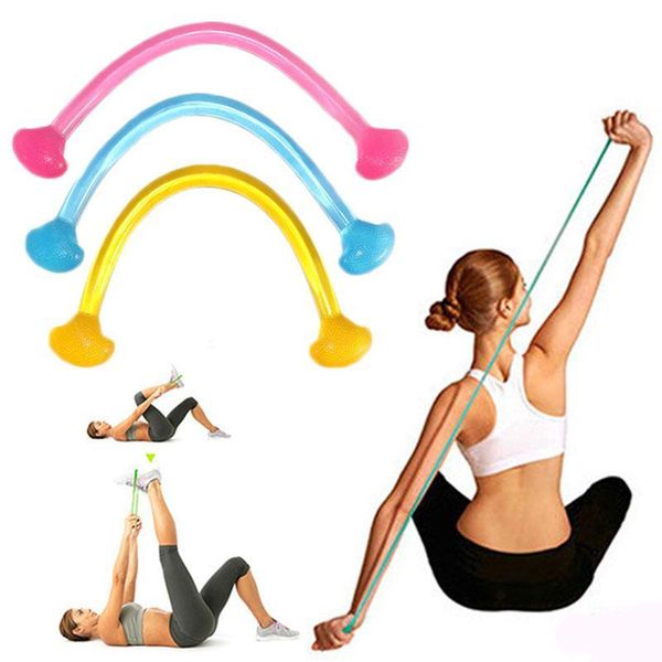 

new 1pc yoga pull rope 3 colors silicone chest expander silicone fitness elastic stretch pull rope for slimming keeping fit