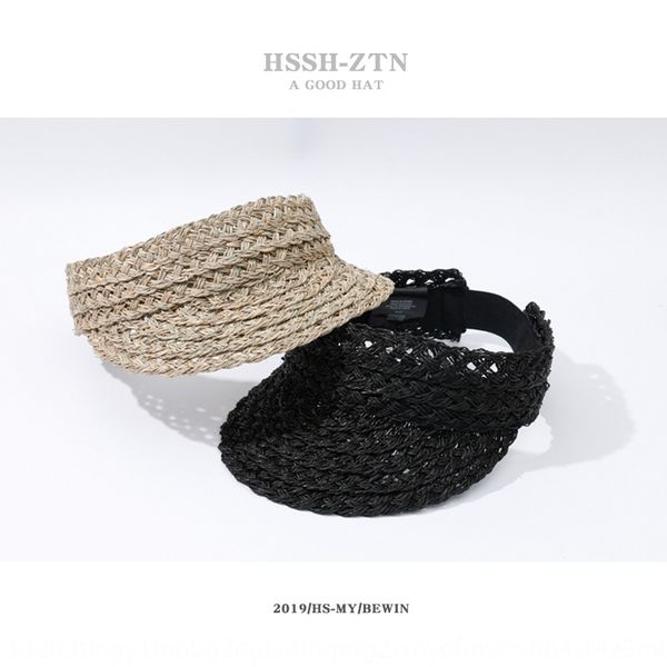 

female summer travel sunscreen lafite woven empty sun beach sunscreen straw straw hat hat, Blue;gray
