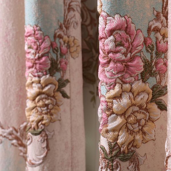 

beige exquisite embossed jacquard curtains european high-precision embossed jacquard curtains high-end living room bedroom curtain cloth