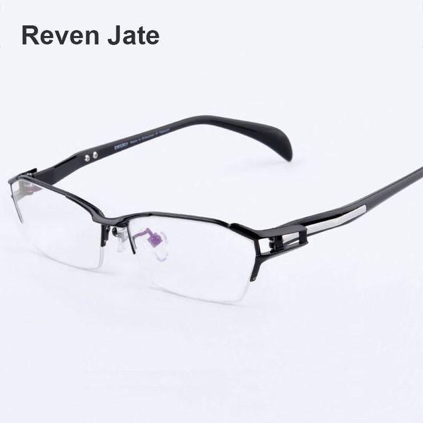 

reven jate ej1174 fashion men eyeglasses frame ultra light-weighted flexible ip electronic plating metal material rim glasses, Silver
