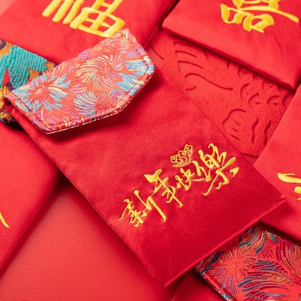 

unique cloth red envelope with bless personality red bag for new year portable large,christmas,chinese style envelope 2020