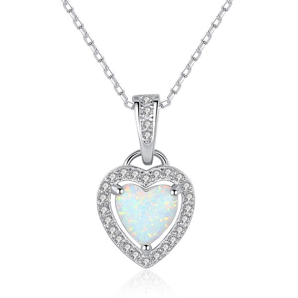 

jarry 925 sterling silver heart fire opal pendant necklace for women sparkling love necklace fine jewelry valentine's day gifts sn0373