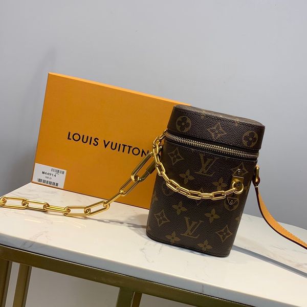 

qualtiy crossbody bags leather wallet fashion leather chain mobile phone box clutch pochette felicie chain shoulder outdoor bag m44914, Golden;silver