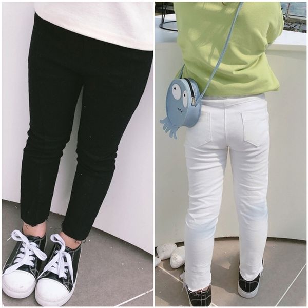 

season 2020 children's comfortable baby girls tight pants tight pants baby's slim elastic temperament solid color leggings, Blue