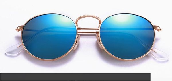 

fashion round sunglasses mens womens designer brand sun glasses gold metal green 50mm glass lenses with case.