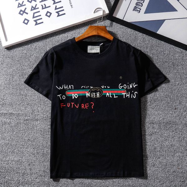

2019 mens t shirts fashion casual brand t shirts summer men women brand tees short sleeve casual shirt size s-xxl, White;black