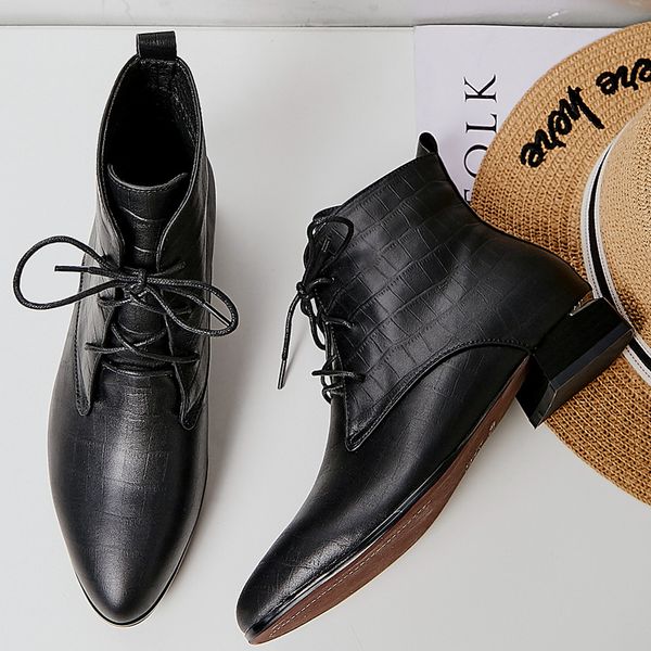womens flat lace up ankle boots