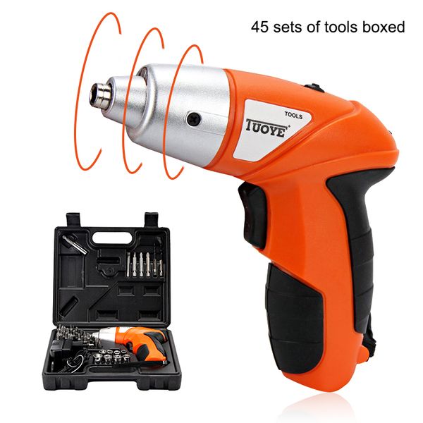 

3.6v electric screwdriver lithium battery rechargeable electric drill with 45 piece accessories cordless screwdriver power tools