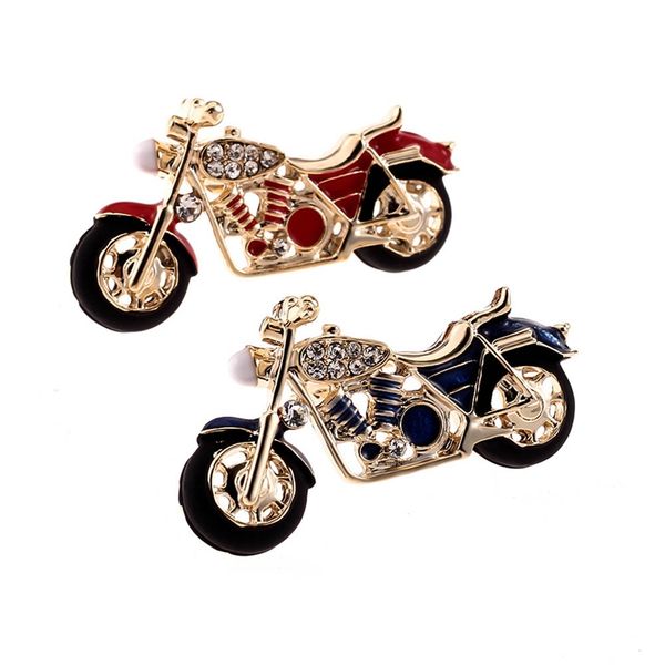 

мотоцикл брошь золотой цвет красный эмаль броши девушки детские подарки ювелирные изделия костюм воротник свитера аксессуары штыри бесплатна, Gray