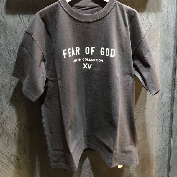 

19ss страх god fog шестой коллекция футболка мода мужчины женщина tee simple street скейтборд дышащего вскользь короткие рукава tee, White;black