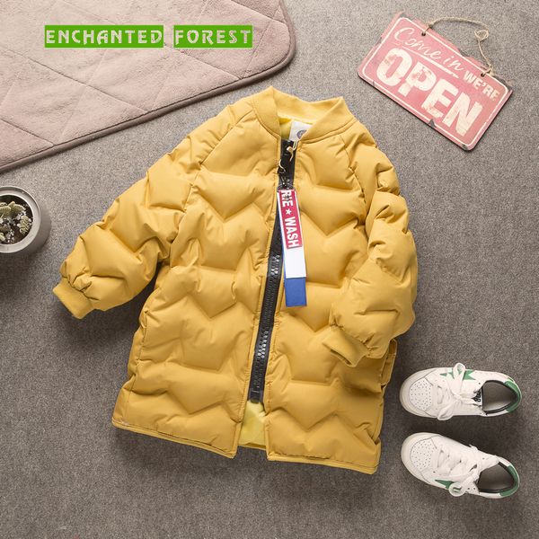 

girl parkas 2018 new children's thicken cotton coat children's winter children's cotton coat plus velvet baby coat lengthen y, Blue;gray