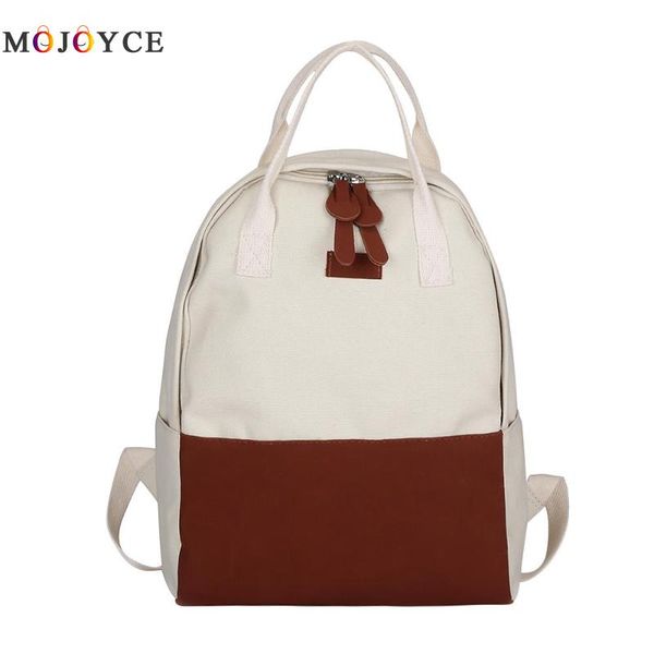

canvas backpack casual color patchwork travel teenager girl school backpack women rucksack