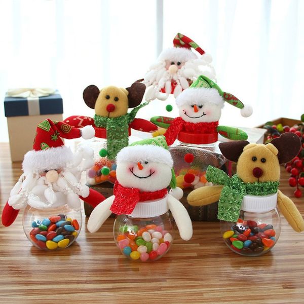 

Пластиковые Candy Jar Christmas Theme Малый подарочные пакеты Рождество конфеты Box Crafts Главн