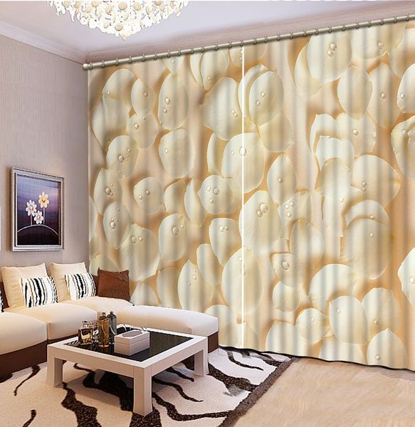 

3d customized p water drops on white leaves curtain drape 3d window curtains for living room door kitchen bedroom