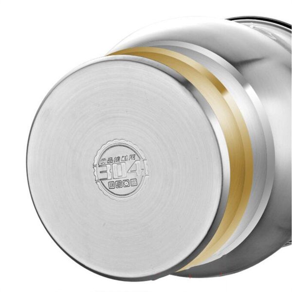 

thickened bottom stainless steel soup pot with double handle glass cover induction gas cooker non-stick highend