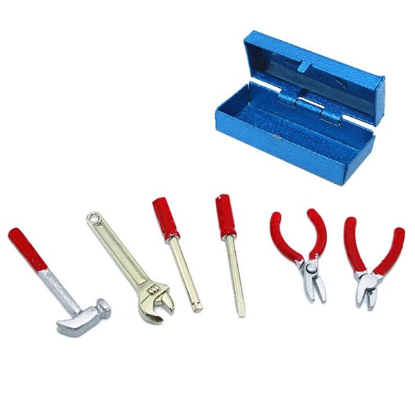 

6pcs/set mini repair tool 1:12 hammer wrench screwdriver scissors kids baby dollhouse miniature simulation diy pretend play toys