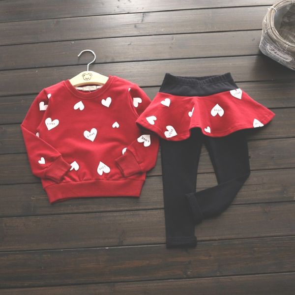 

2019 winter toddler girls children clothing sets girls clothes long sleeve t-shirt+pants christmas outfits kids sport suit 2pcs y200325, White