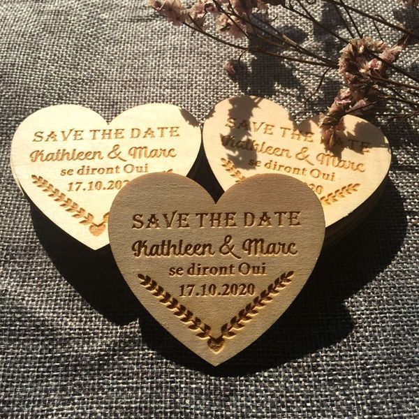 

save the date magnets personalized wooden heart label engraved baby baptism love gift wooden wedding gift to guests souvenir