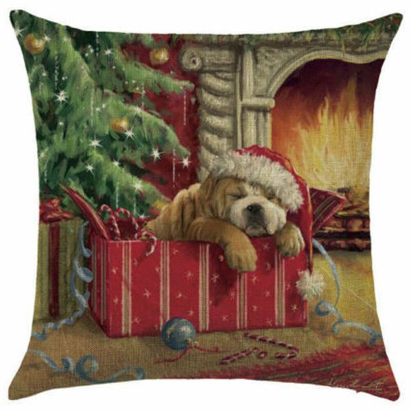 

18X18 Christmas Cotton Linen Home Sofa Pillow Case Cushion Cover Bed Decor
