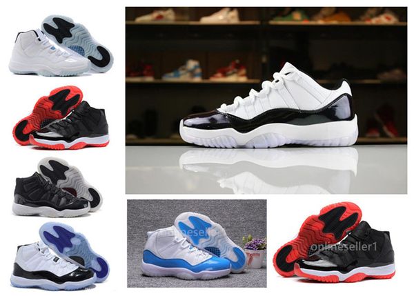

men women new 11s bred concord basketball shoes gym red gamma blue space jam 11 11s designer sports shoes sneakers with box