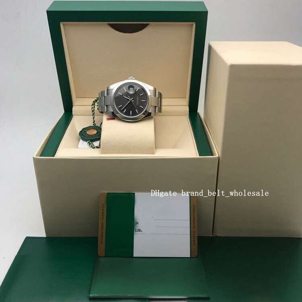 

shopkeeper recommend luxury 41 126 300 126334 grey index dial steel stainless steel automatic box / certificate men's watch bes, Slivery;brown