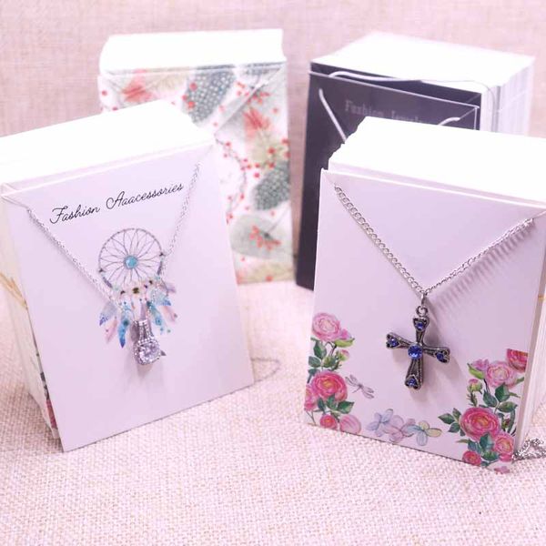 

new style diy 200pcs fashion jewelry necklace earring card flower dreamcatcher hair ornaments display tag card studdrop earring
