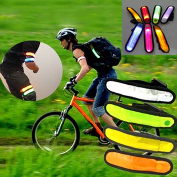 

new arrival hand strap wristband led safety reflective light shine flash glowing luminous armband arm belt band wrist support, Black;gray